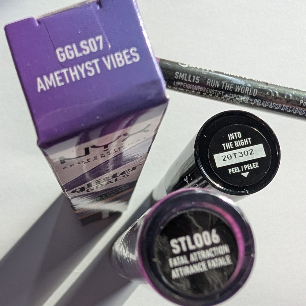 NYX Professional Makeup 4pc Purple Lip Bundle Glitter Goals Fairycore Lot - Picture 4 of 4